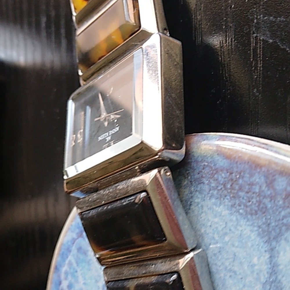 Anne Klein Tortoise and Silver Rectangular Watch - image 7